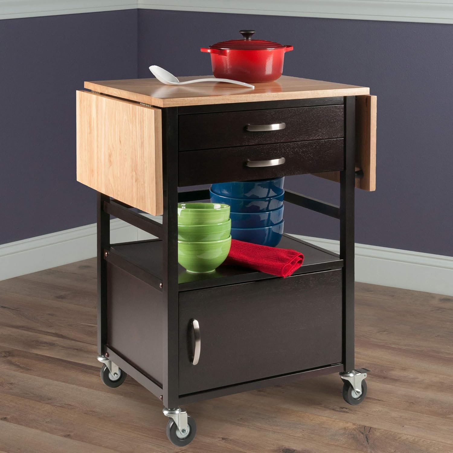 Winsome Bellini Kitchen Cart, Black