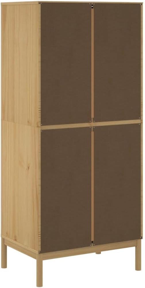 Wardrobe Floro Wax Brown 30.3"x20.9"x67.3" Solid Wood Pine,Furniture,Cabinets & Storage,Armoires & Wardrobes,Brown,41kg/90.2ib