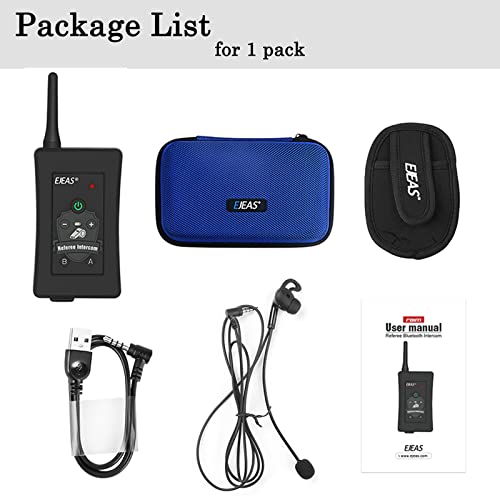 Referee Communication System, Professional FBIM Referee Headsets with Earphone for Soccer Volleyball Ofiicial Football Handball (1 Pack)