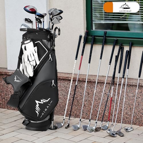 14 Way Dividers Golf Stand Bag Lightweight, Golf Bag for Men Women with Multiple Pockets, Dual Strap and Rain Cover Hood
