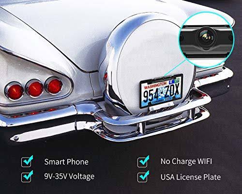 Calmoor License Plate Wireless Backup Camera with Night Vision IP69K Waterproof
