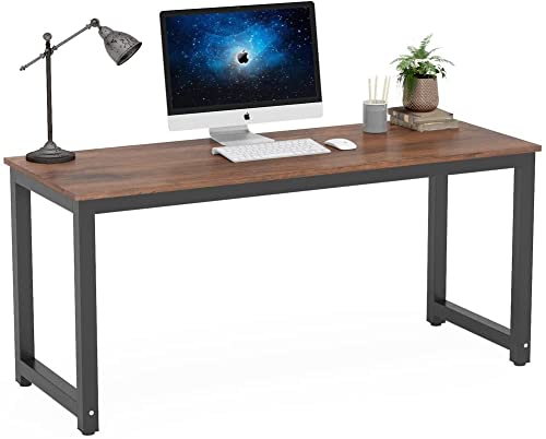 Tribesigns Modern Computer Desk, 63 x 31.5 inch Large Executive Office Desk Computer Table Study Writing Desk Workstation for Home Office, Spliced Desktop, White