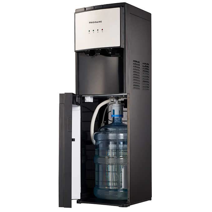 Frigidaire EFWC498 - Top Loading Cooler Dispenser -Hot & Cold Water - Child Safety Lock - Innovative Slim & Sleek Design, Holds 3 or 5 Gallon Bottles