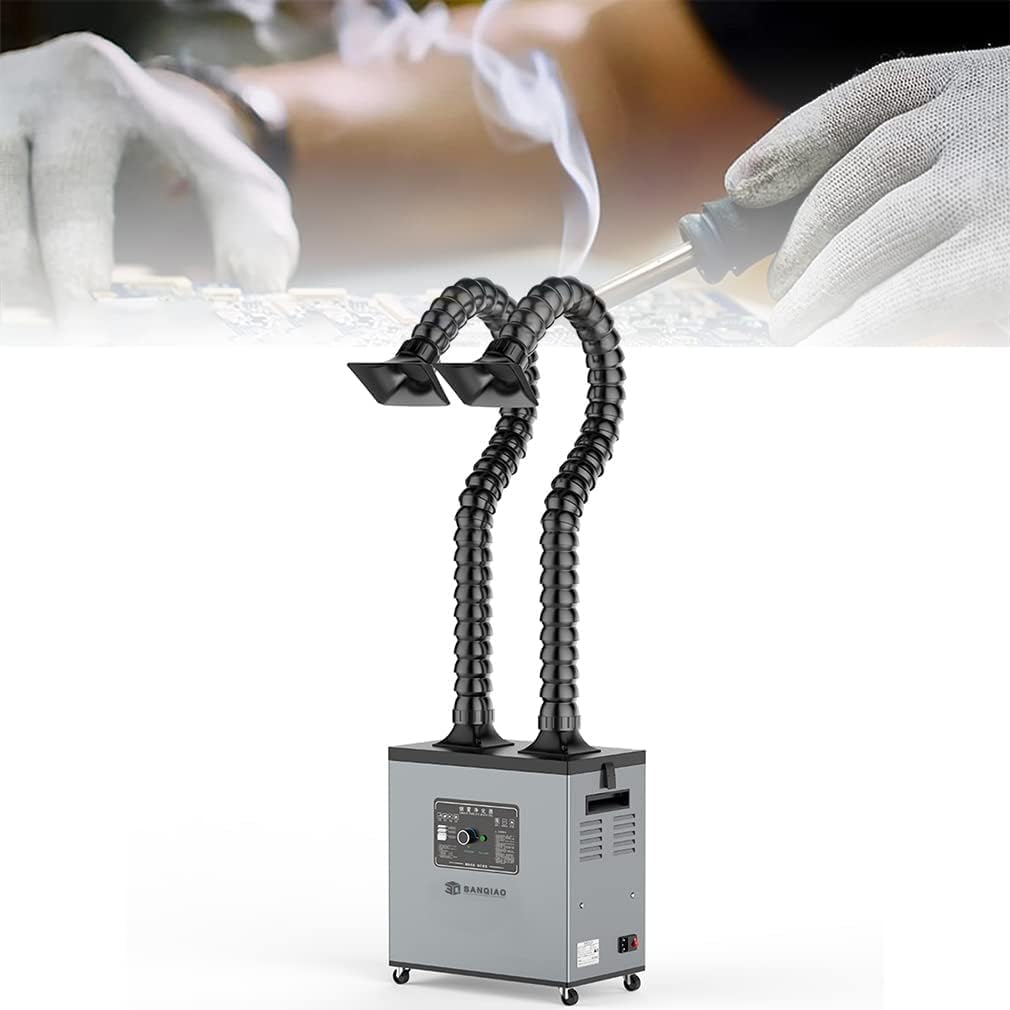 Welding Fume Extractor, 200W Power DIY Moveable Welding Fume Extractor, 3 Layer Filtration, for Electronic Products Mainten Industrial Air Extractor