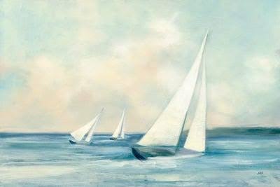 Julia Purinton Canvas Art Prints - Sailboats at Sunrisestyle u003E Oil Painting art)
