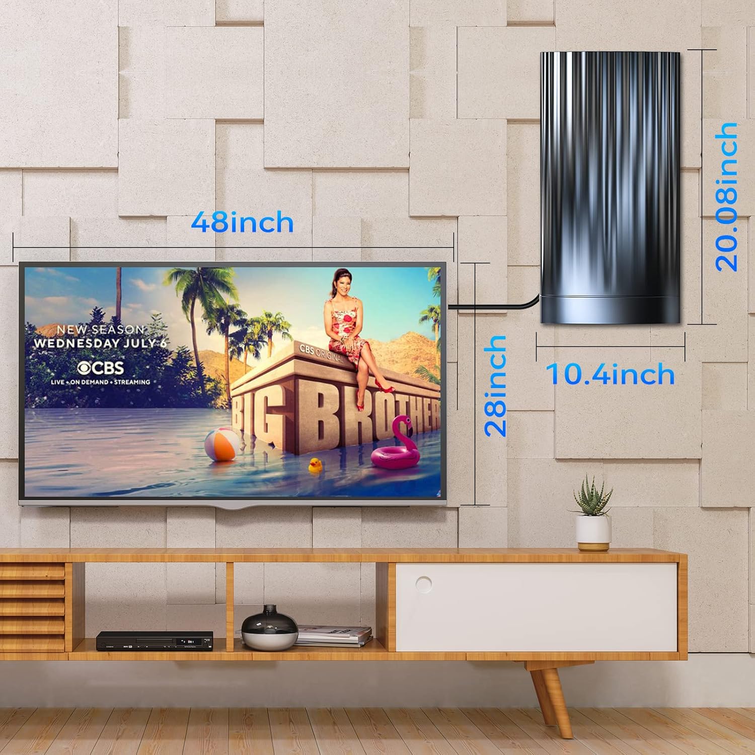 2024 Best Rated Digital Hd Tv Antenna for Smart Tv 4k, Over The air HDTV Antenna Outdoor Without Cable, Amplifier, Signal Booster & 50FT Coax HDTV Cable/AC Adapter