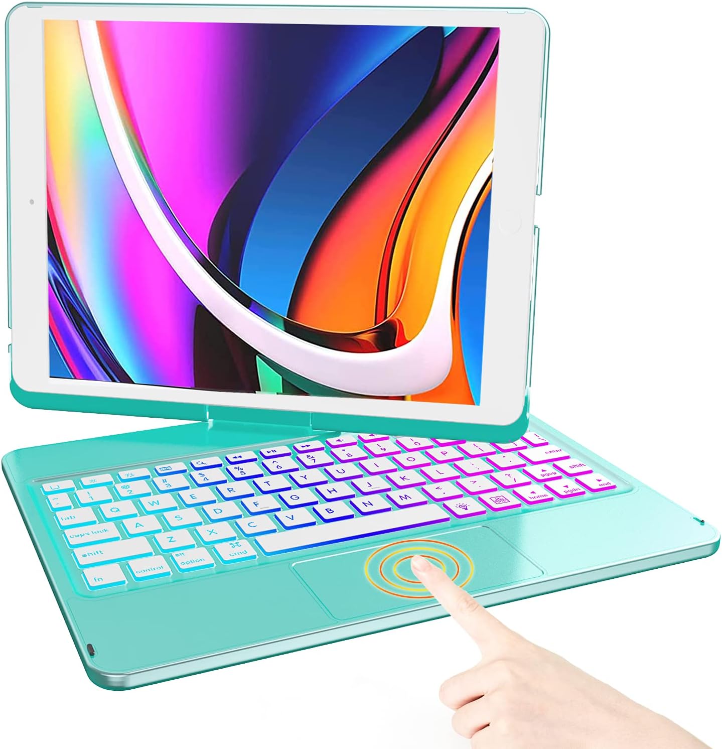 iPad 9th Generation Case with Keyboard and Pencil Holder, iPad Keyboard for 10.2 8th Generation Keyboard Backlit, iPad 7th Gen Keyboard with Touchpad, Keyboard Case with Trackpad(Purple)