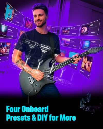 Enya Electric Guitar Inspire 39" Smart Electric Carbon Fiber Guitarra with 15W Wireless Speaker, 20 Distinct Tones, Onboard Presets, Charging Cable, Adjusting Wrench, and Gig Bag