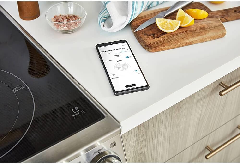 LG LSEL6337F 6.3 cu ft. Smart Wi-Fi Enabled ProBake Convection® InstaView™ Electric Slide-in Range with Air Fry