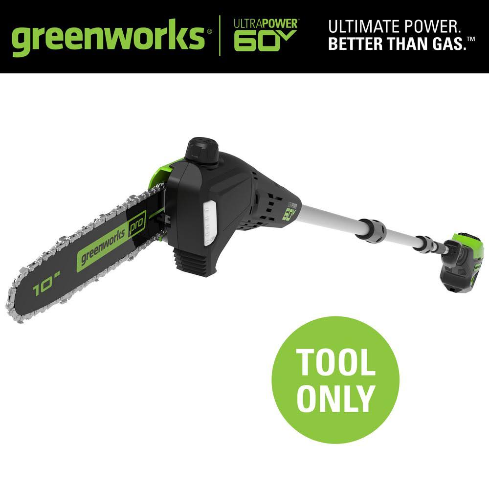 Greenworks Pro 10 in. 60-Volt Battery Cordless Pole Saw (Tool-Only)