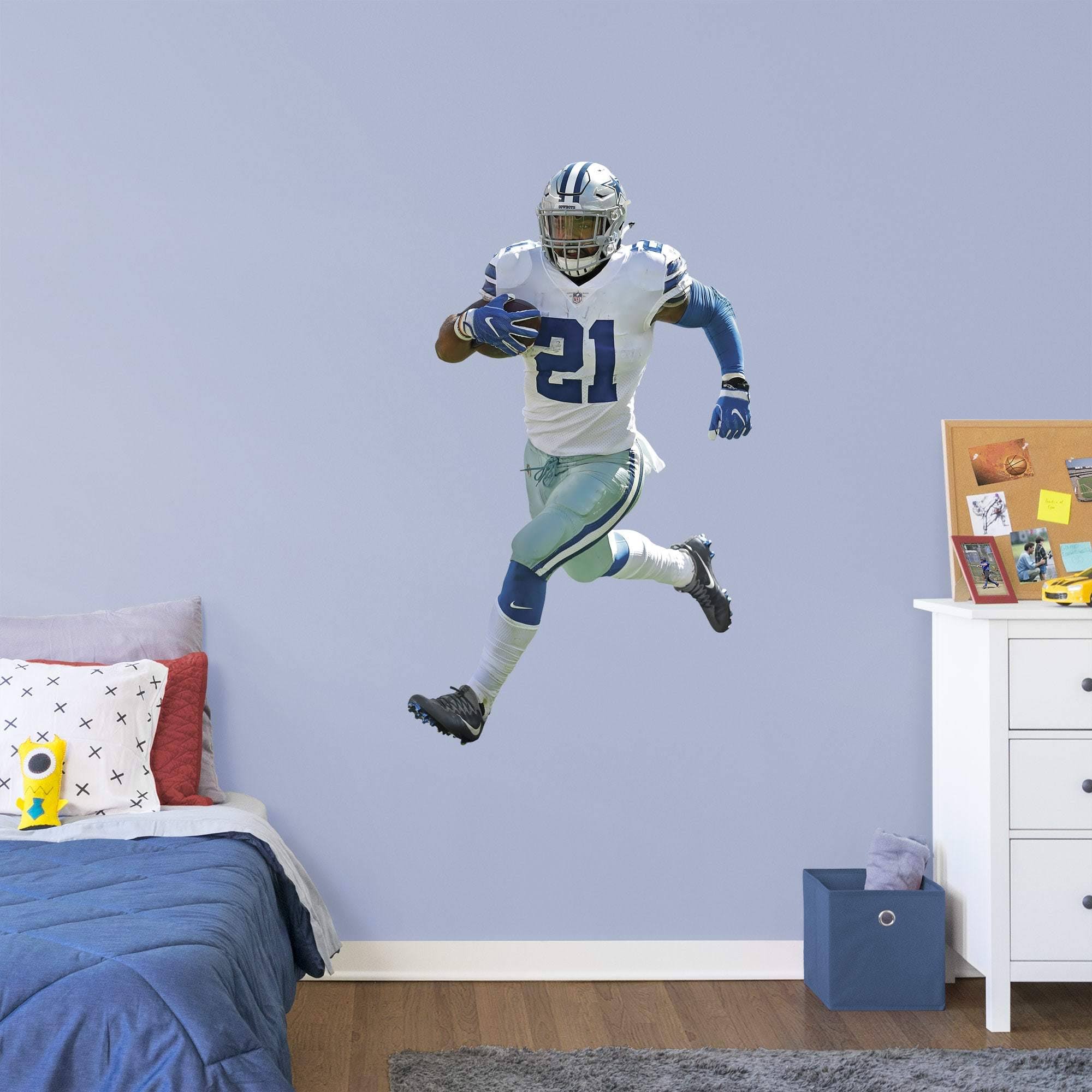 Ezekiel Elliott for Dallas Cowboys - Officially Licensed NFL Removable Wall Decal Giant Athlete + 2 Wall Decals (30x22W x 51x22H