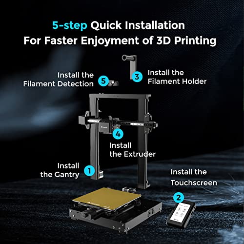 Voxelab 3D Printer Aquila D1 with Smart Auto Leveling, 300°C All Metal Dual Gear 70N Direct Extruder, Dual Z-axis Rails and 5 Step Quick Installation, Print Size 9.3" x 9.3" x 9.8"