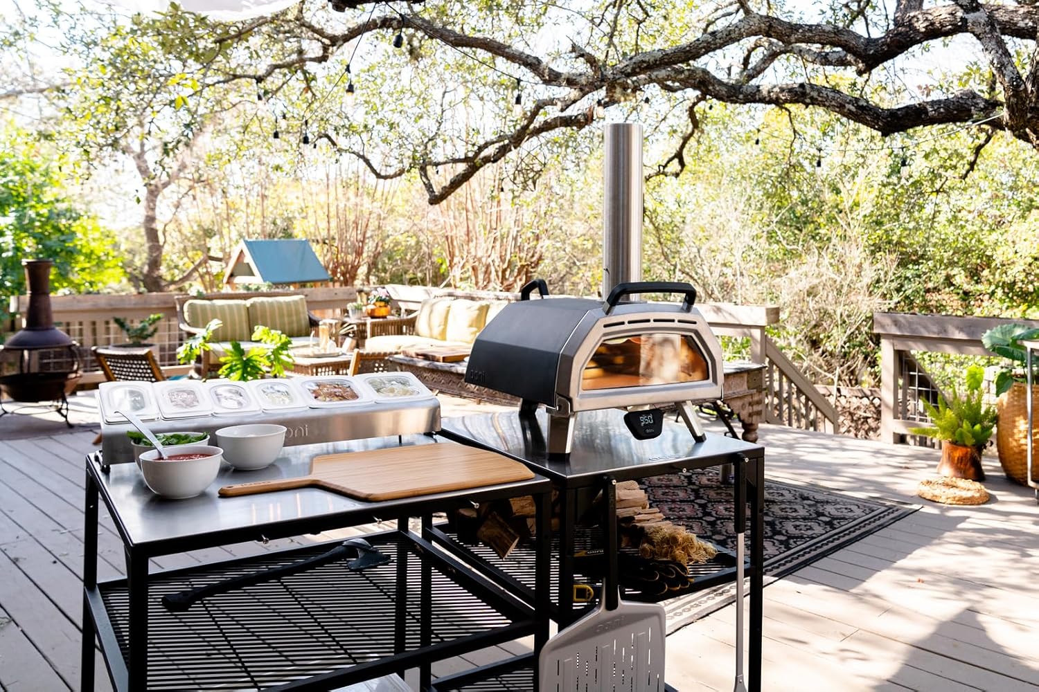 ooni Karu 16 Multi-Fuel Outdoor Pizza Oven - Wood and Gas Fired Oven - Outdoor Cooking Pizza Oven - Fire and Stonebaked Pizza Oven for Authentic Homemade Pizzas - Dual Fuel Pizza Maker