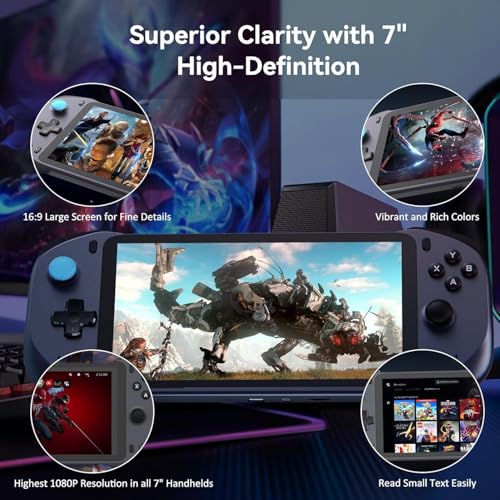 OnePro Cloud Handheld Portable Remote Play Gaming Console, For Xbox Cloud Gaming, NVIDIA GeForce NOW, Playstation, PC, Long-Battery Life, 7" 1080P Touchscreen, Lightweight Retro Game Handheld - 64G