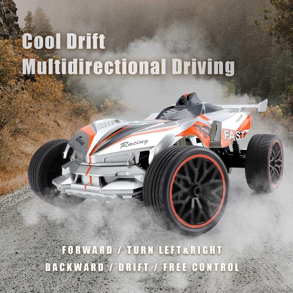Remote Control Car- Offroad Hobby Rc Racing Car with Colorful Led Lights and Rechargeable Battery 2.4GHz High Speed Rc Cars Electric Toy Car Gift for Boys Girls Kids
