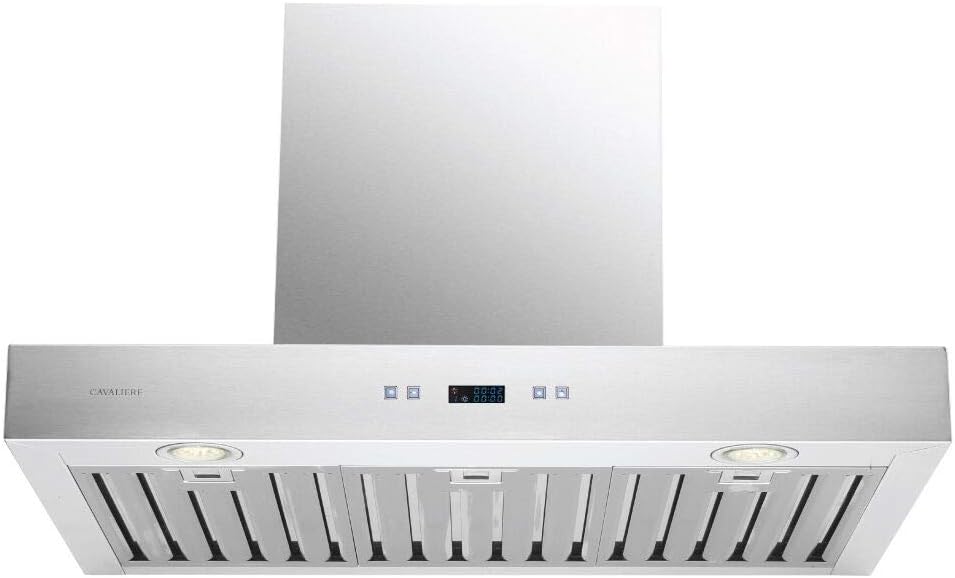 CAVALIERE 30 Inch Range Hood Wall Mounted Stainless Steel Kitchen Vent 900 CFM