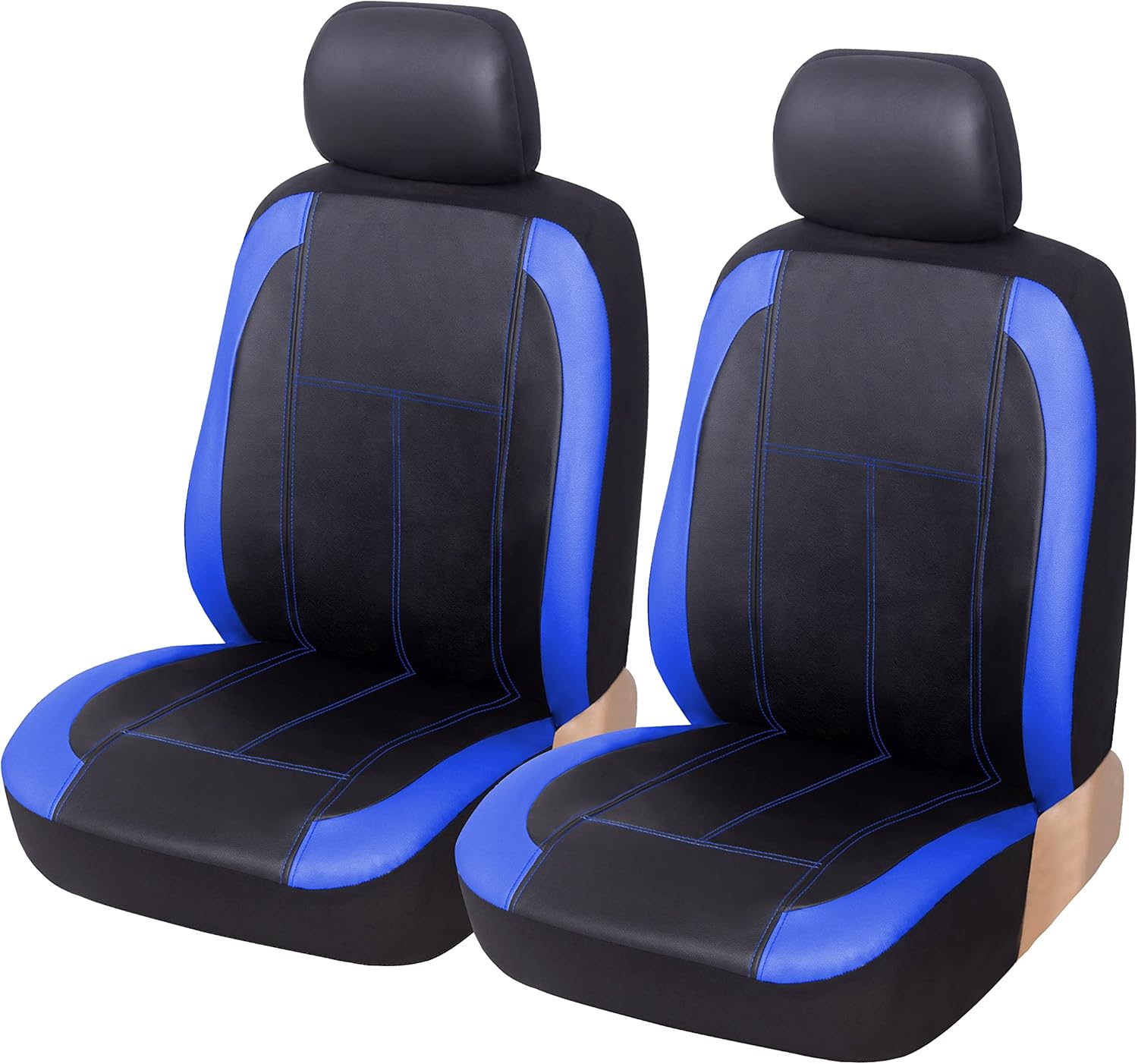 AUTOYOUTH Leather seat Covers Bucket Seat Covers, Premium Waterproof Car Front Seat Covers, Airbag Compatible,Universal for Auto SUVs Trucks Vans,Grey