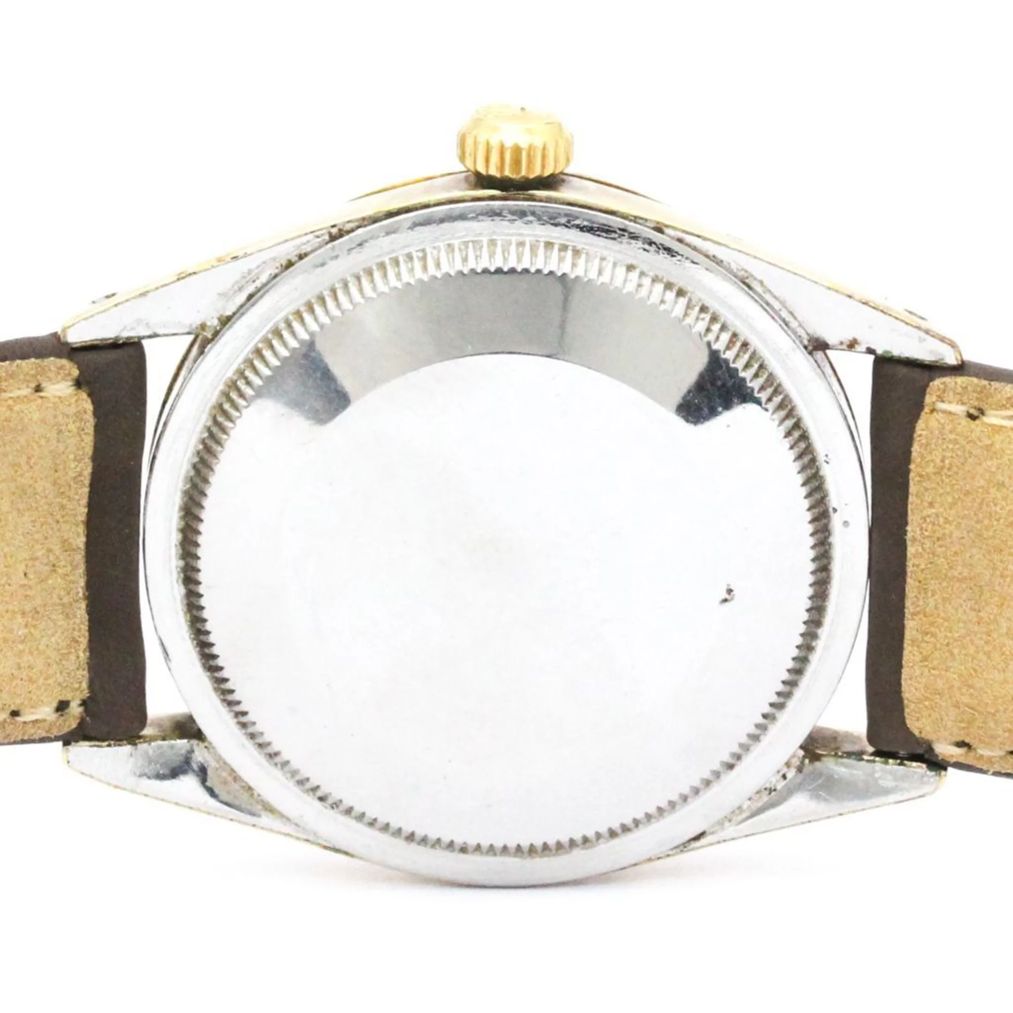 Pre-Owned Vintage ROLEX Oyster Perpetual Gold Plated Leather Watch 1025 BF559169 (Fair)