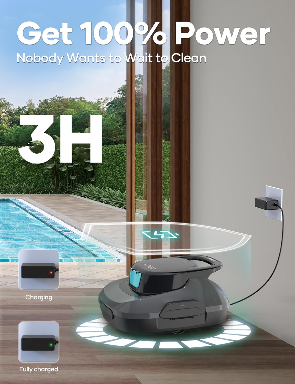 AIPER 2024 Upgraded Scuba SE Robotic Pool Cleaner, Cordless Robotic Pool Vacuum, Lasts up to 90 Mins, Ideal for Above Ground Pools, Automatic Cleaning with Self-Parking Capabilities