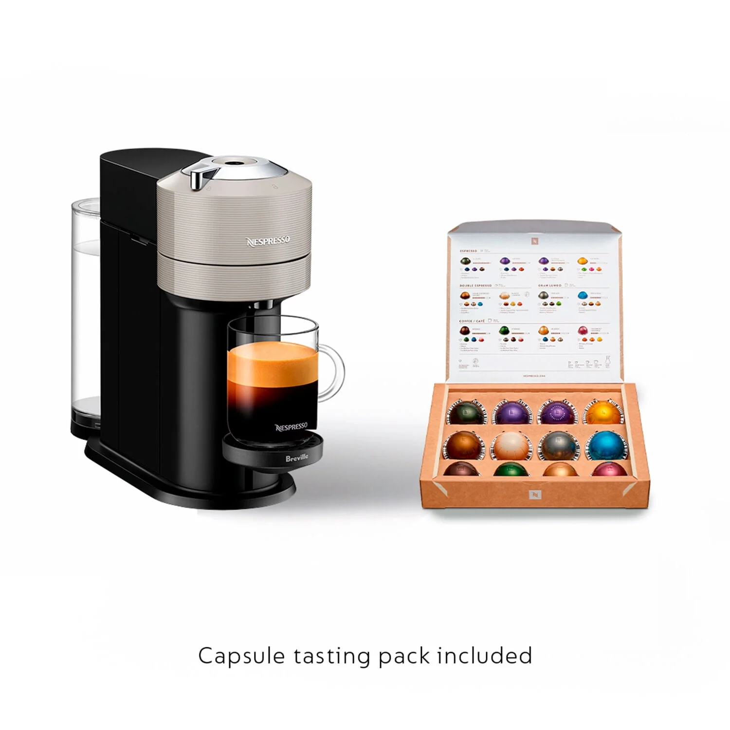 Breville Vertuo Next Coffee and Espresso Maker in Light Gray