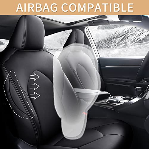 Car Seat Cover for Toyota Camry (XLE,XLE V6,XSE,XSE V6) 2018 2019 2020 2021 2022 2023 2024 Full Set Black