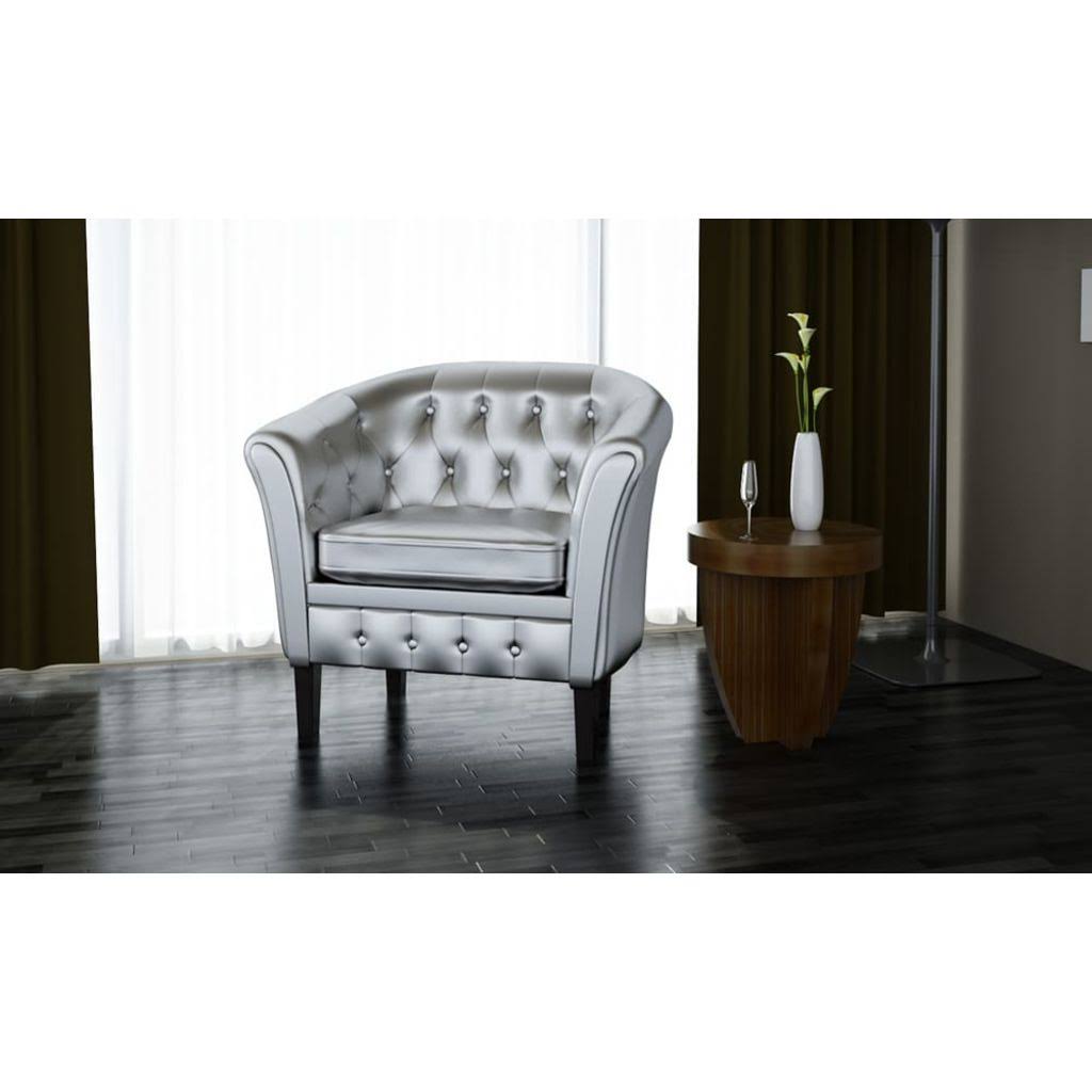 vidaXL Tub Chair Brown Faux Leather, 60706