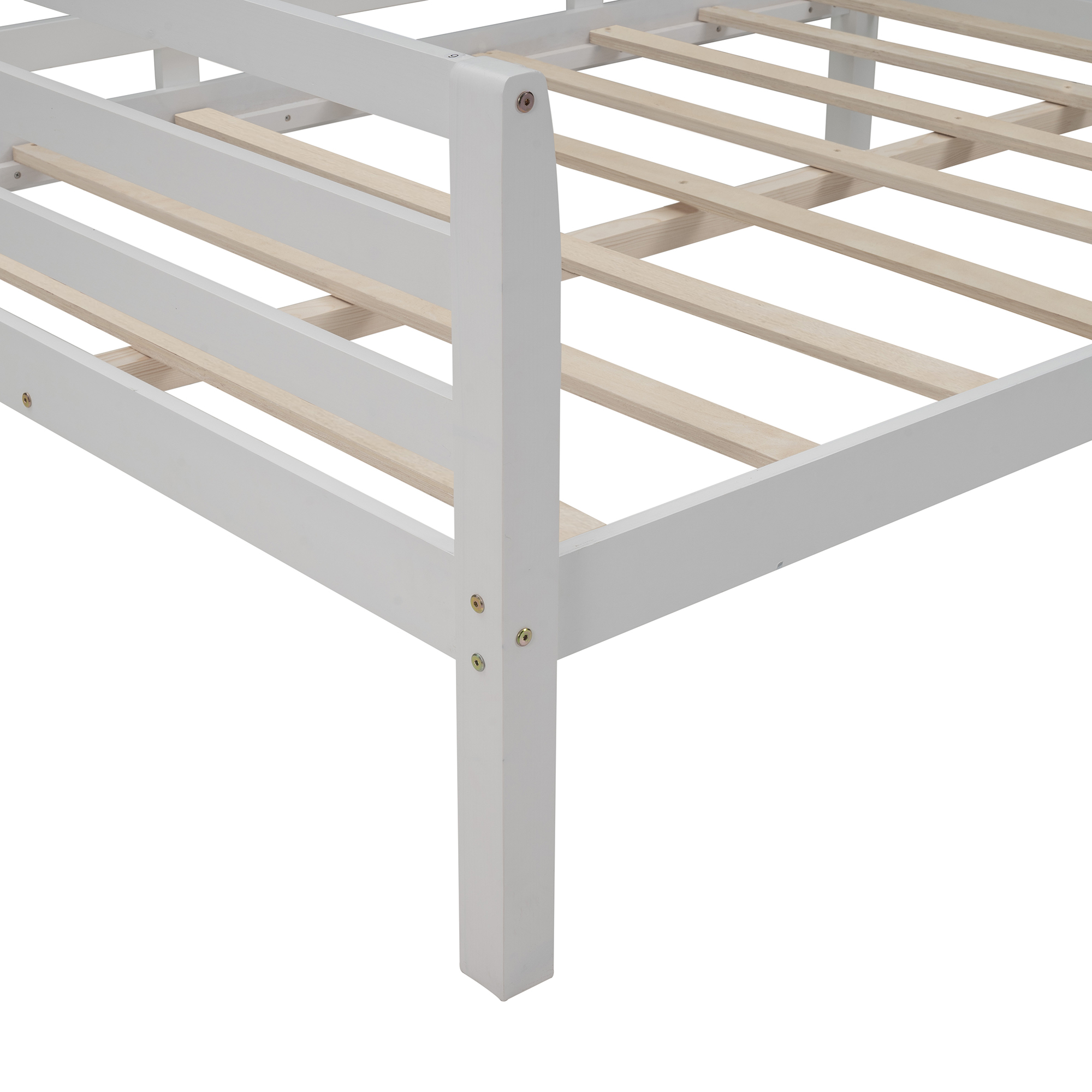 Dawn Whisper Wooden Full Size Daybed with Clean Lines, White