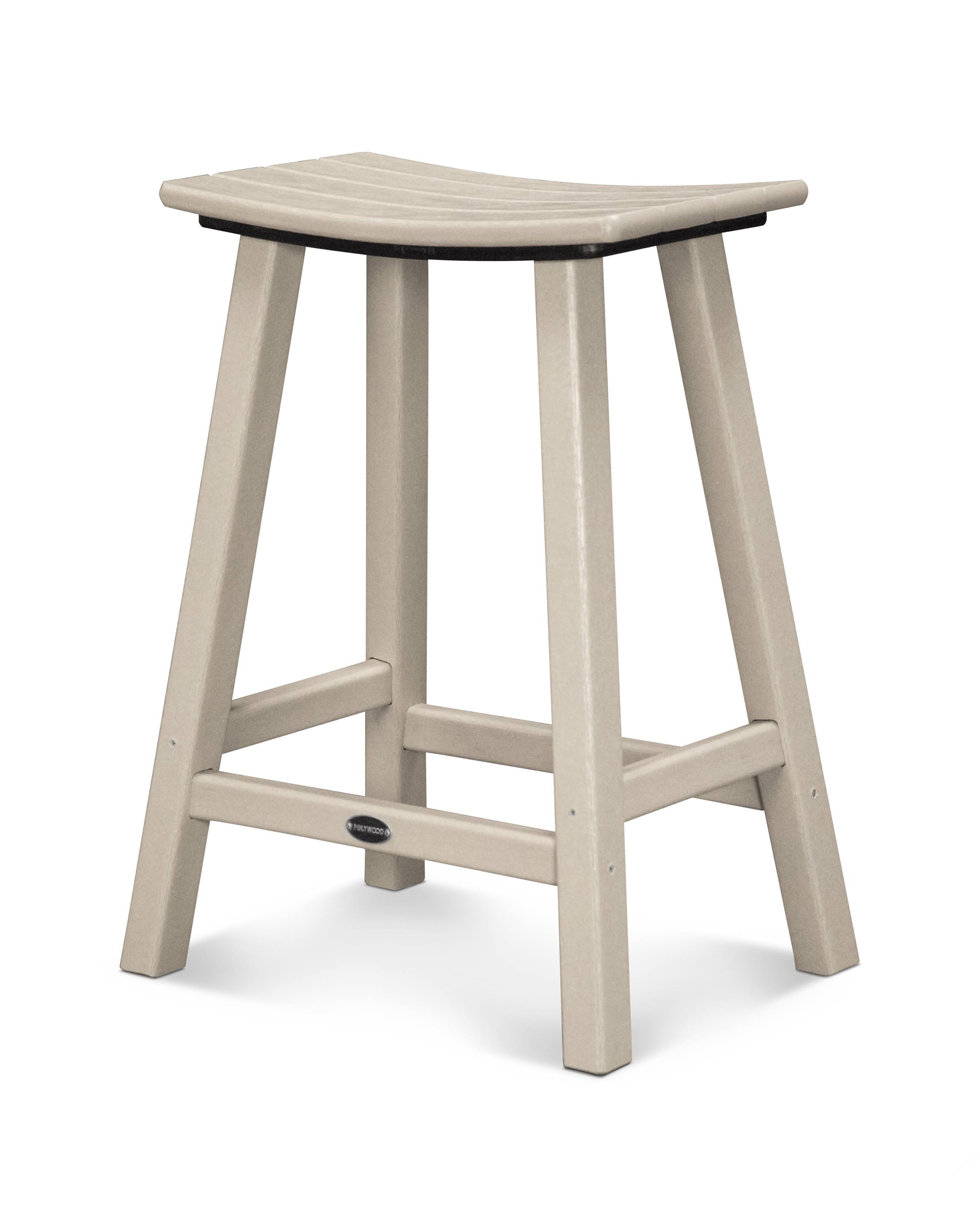 POLYWOOD Sand 24x22 Traditional Saddle Bar Stool