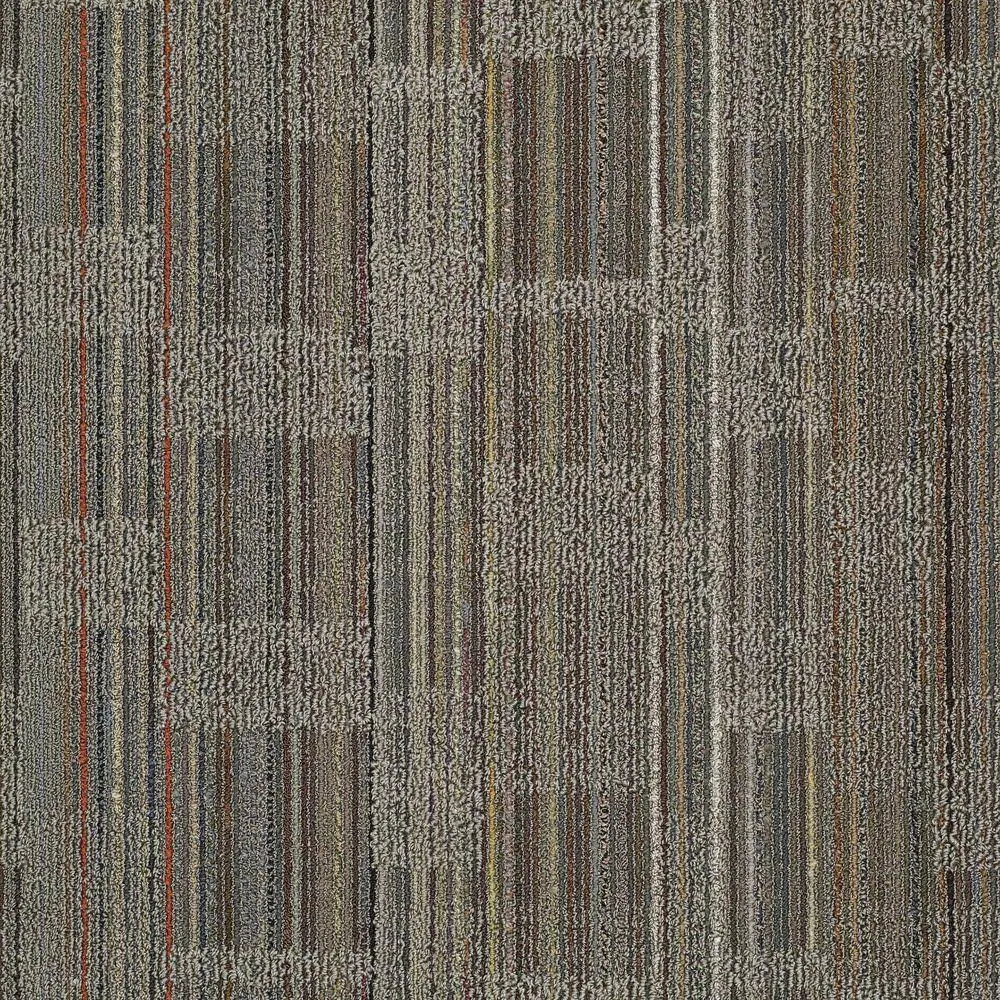 TrafficMaster Designer Warm Gray Loop 24 in. x 24 in. Modular Carpet Tile Kit (18 Tiles/Case), Gray/Multi