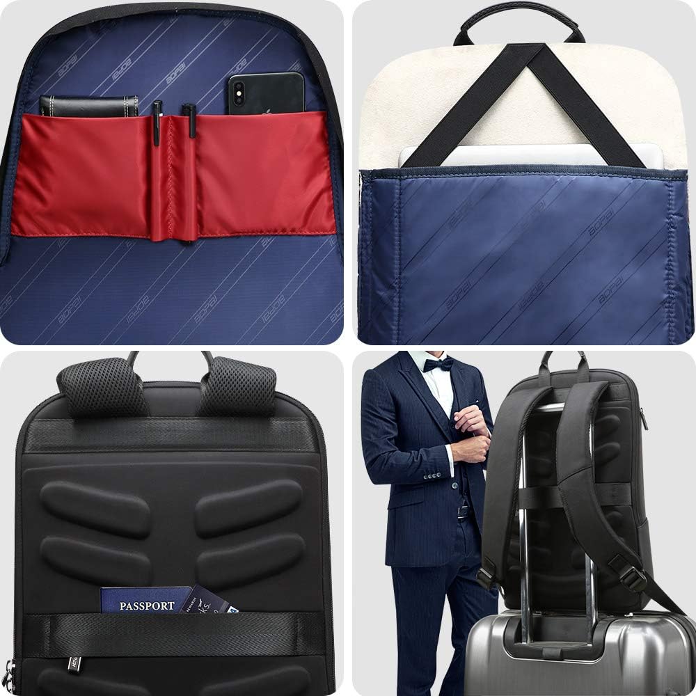 BOPAI 17 inch Super Slim Laptop Backpack Men Anti Theft Backpack Waterproof College Backpack Travel Laptop Backpack for Men Business Laptop Backpack Casual Daypack Men
