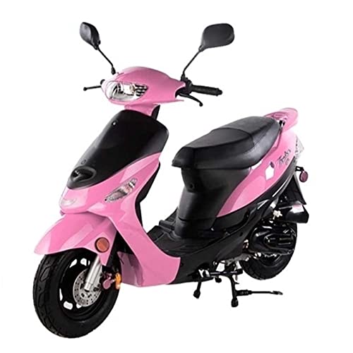 HHH 50cc Fully Automatic Scooter Moped with Matching Trunk for Youth and Adult (Black Color) (Factory Packaged)
