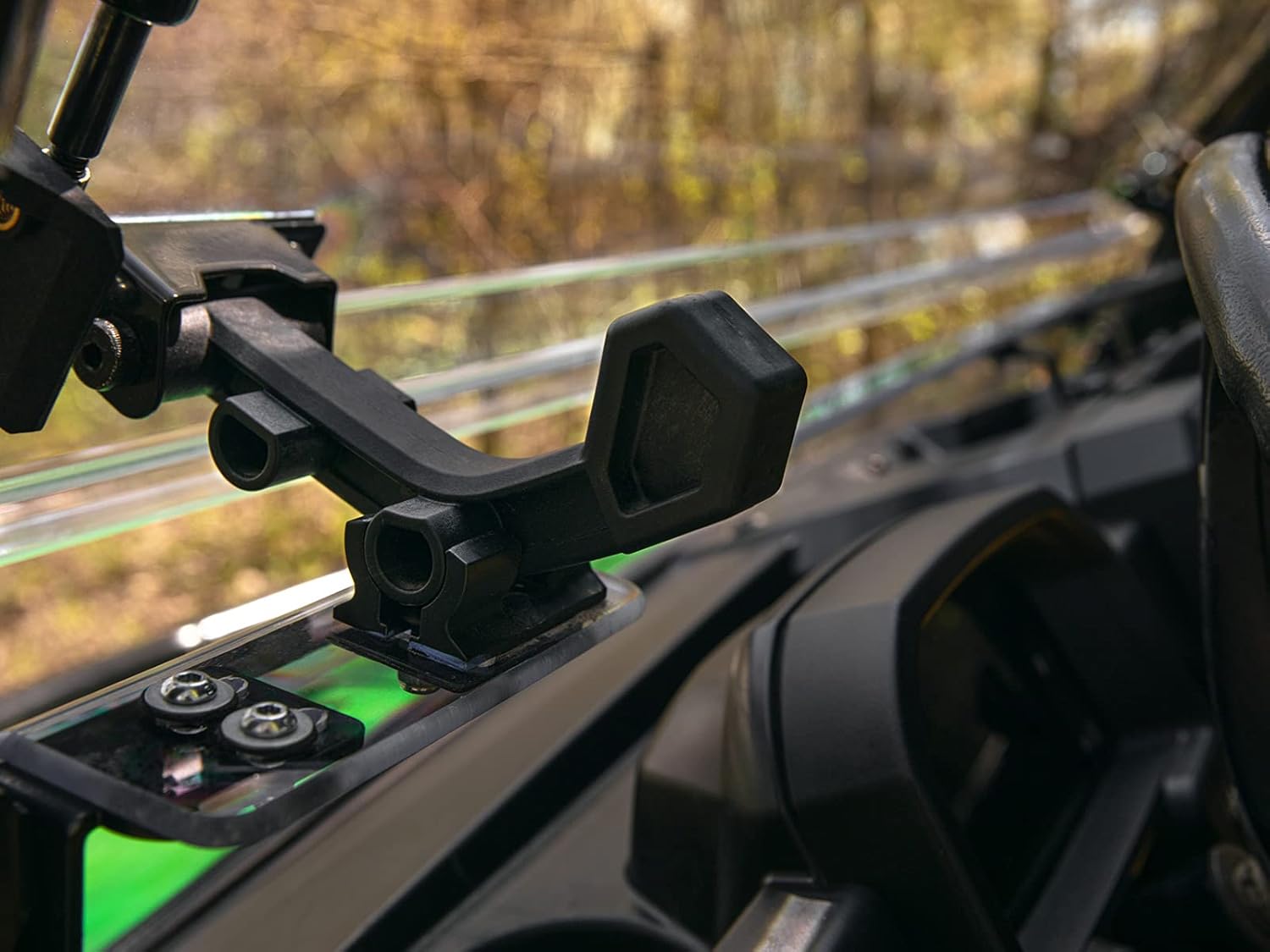 SuperATV Heavy Duty Scratch Resistant Flip Windshield for 2018+ John Deere Gator XUV 835E / 835M | 1/4 Thick Polycarbonate That is 25X Stronger Than Glass | USA Made!