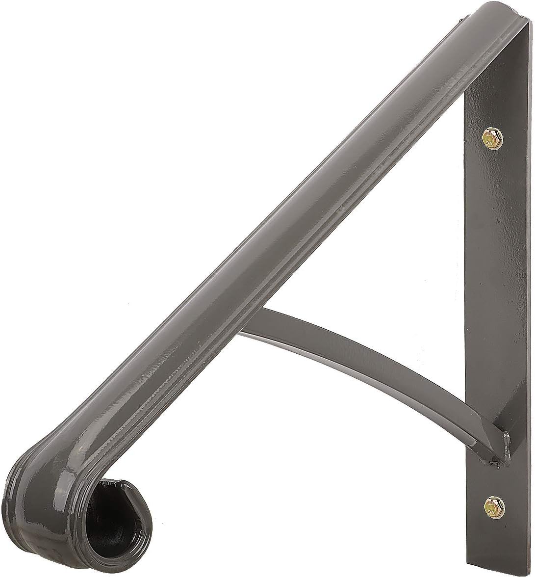 Single Step Handrail ,Black Handrail Railings 1 Step Handrail Metal Wrought Iron Handrail , Handrail Railings for Steps Porch Single Step handrail（Gray） Pack of 2