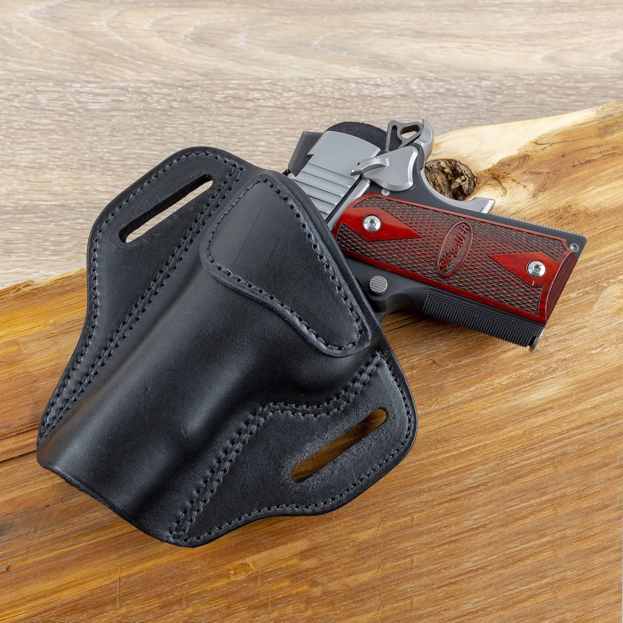 The Ultimate 2 Slot OWB Leather Gun Holster | Relentless Tactical Right Handed / Brown