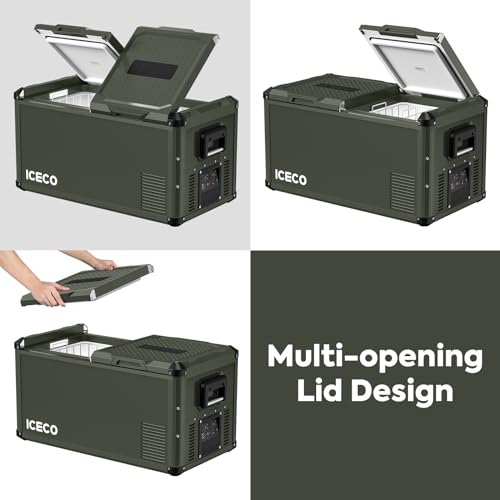 ICECO VL Pro Series Portable Refrigerator, 12V Refr,igerator, Car Fridge Freezer, Multi-directional Lid, Steel Compact Refrigerator Powered by SECOP, Home & Car Use