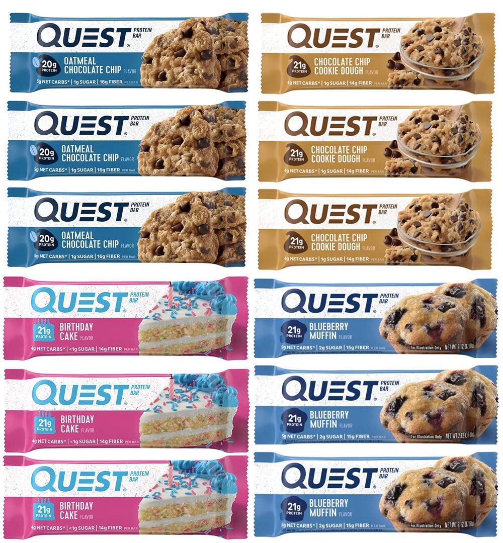 Quest Nutrition Protein Bar Delectable Dessert Variety Pack 1. Low Carb Meal Replacement Bar with Over 20 Gram of Protein. High Fiber, Gluten-Free (12 Count) Pack of 2