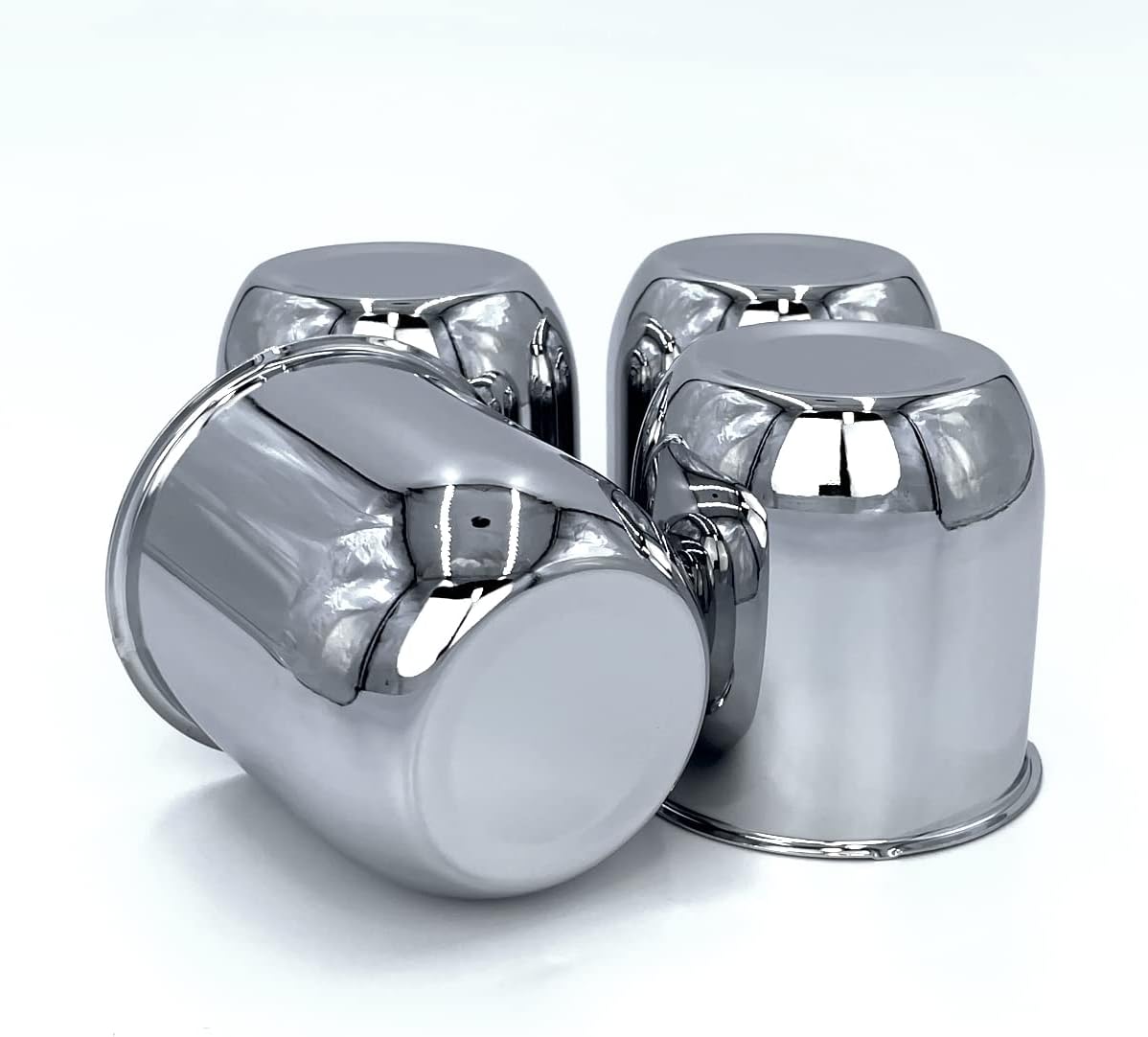 4 Chrome 5.15 Push Through Center Caps for Auto, Truck, Trailer Wheels and Rims