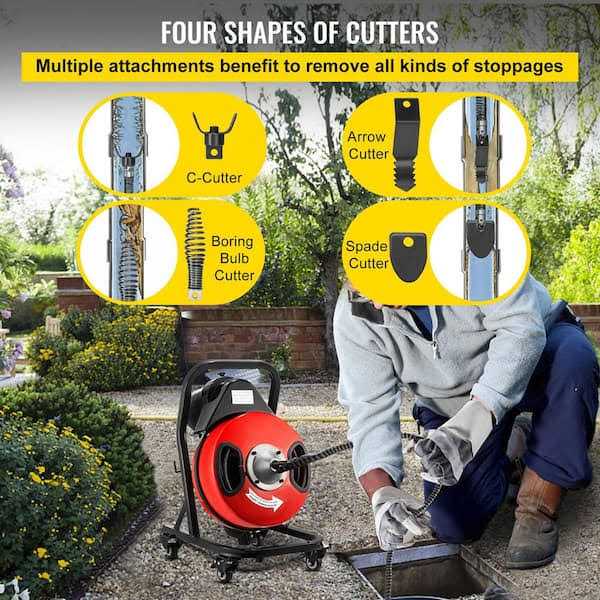 VEVOR Drain Cleaner Machine Electric Drain Auger 50FTx1/2In - Shop Hardware Tools Online Store