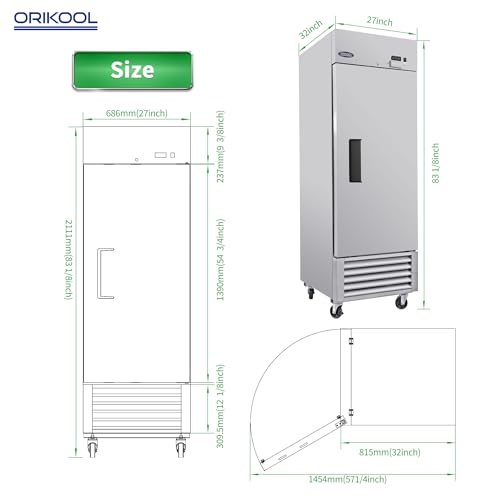 ORIKOOL Commercial Refrigerator Upright