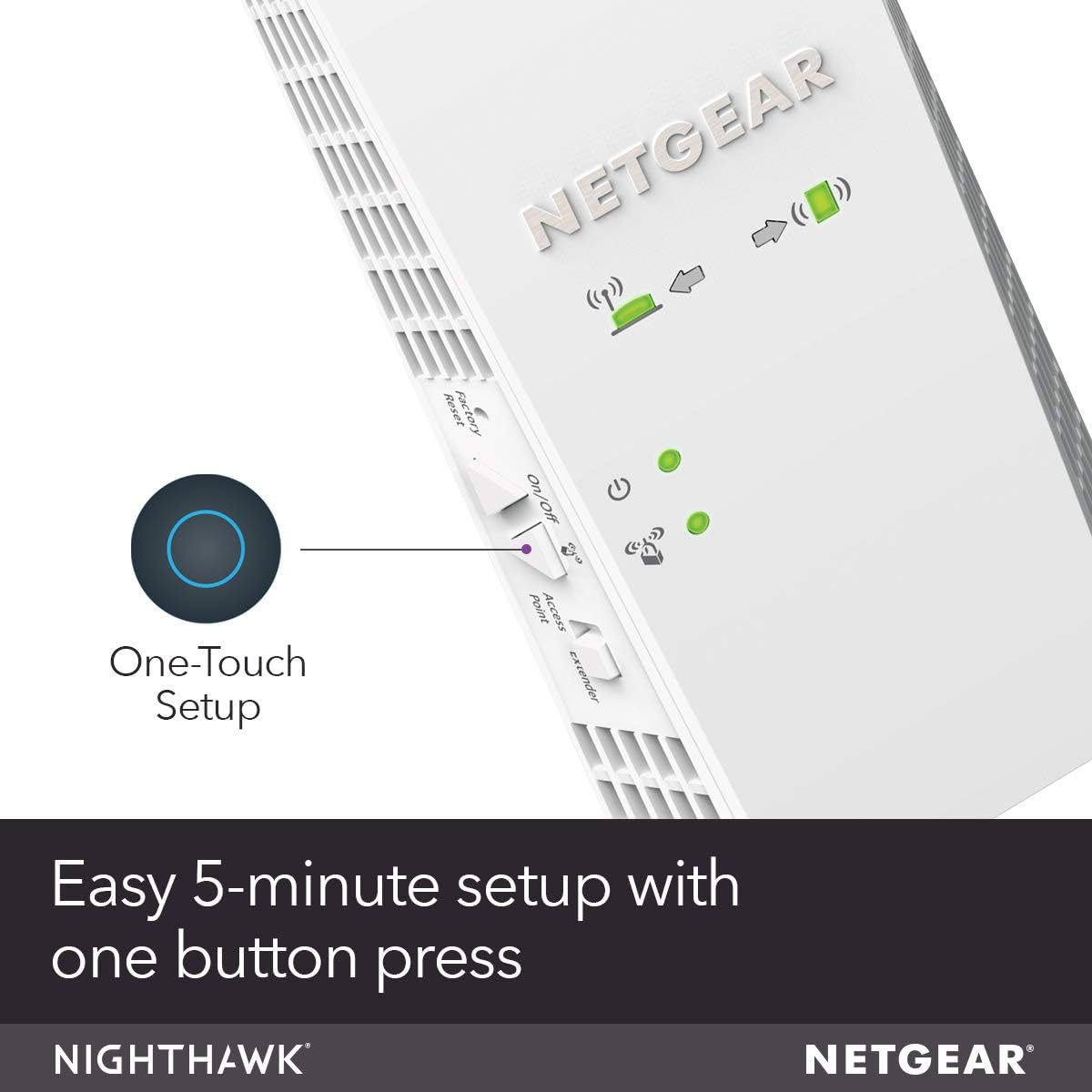 NETGEAR WiFi Mesh Range Extender EX7300 - Coverage up to 2300 sq.ft. and 40 devices with AC2200 Dual Band Wireless Signal Booster & Repeater (up to 2200Mbps speed), plus Mesh Smart Roaming