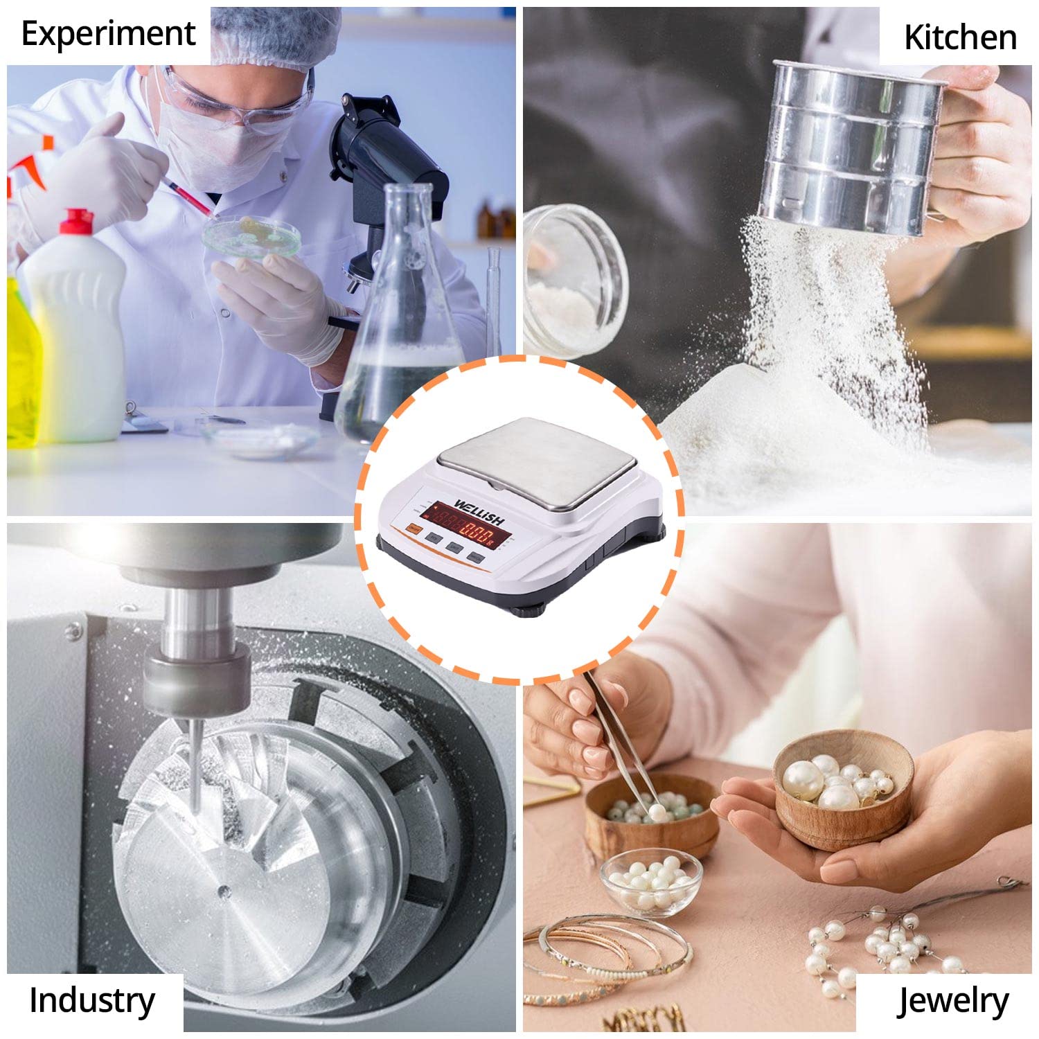 Lab Scale 2000g/0.01g High Precision Digital Scale Analytical Balance Electronic Scale for Kitchen Lab Weighing