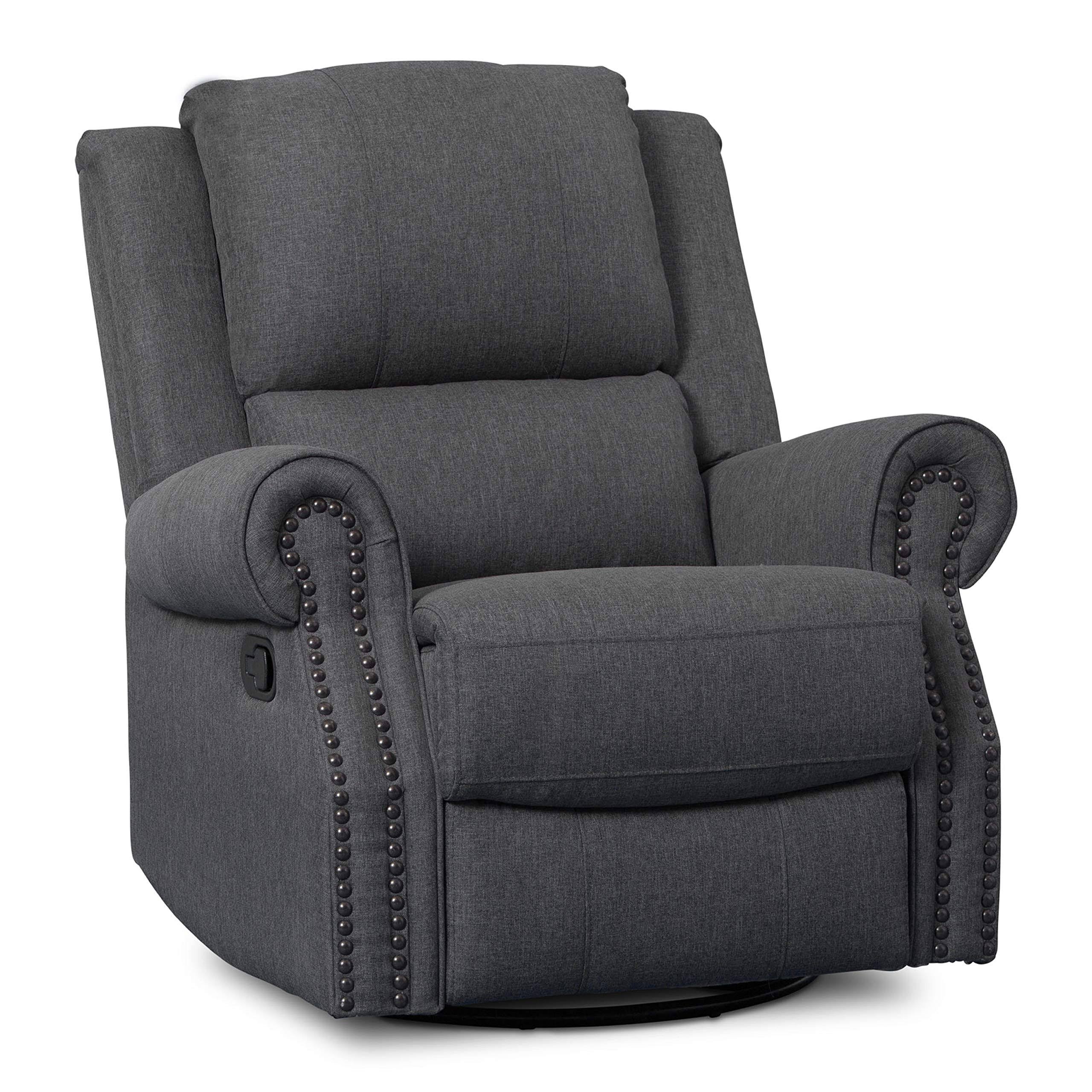 Delta Children Dylan Nursery Recliner Glider Swivel Chair - Charcoal