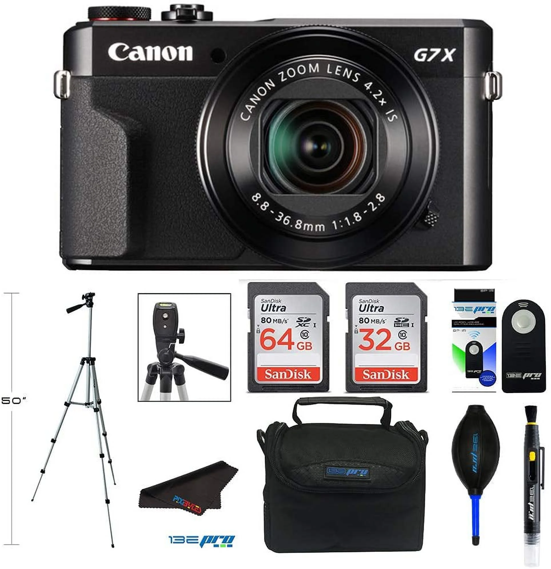 Canon PowerShot G7 X Mark II Digital Camera with Wi-Fi and 4.2X Optical Zoom (Black) + Pixibytes Pro Bundle - Curated Treasures Market