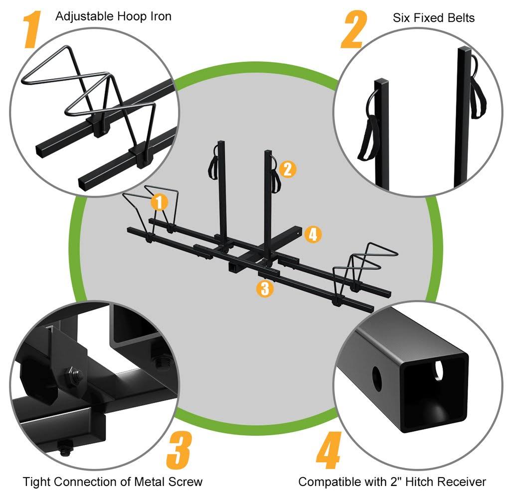 Costway Upright Heavy Duty 2 Bike Bicycle Hitch Mount Carrier Platform Rack Truck SUV