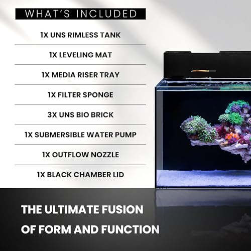 Ultum Nature Systems Dual All in One Complete Rimless Aquarium for Freshwater & Saltwater Tanks, Triple-Chamber Filter System Included, Integrated Fish Tank Kit w/Sleek Design