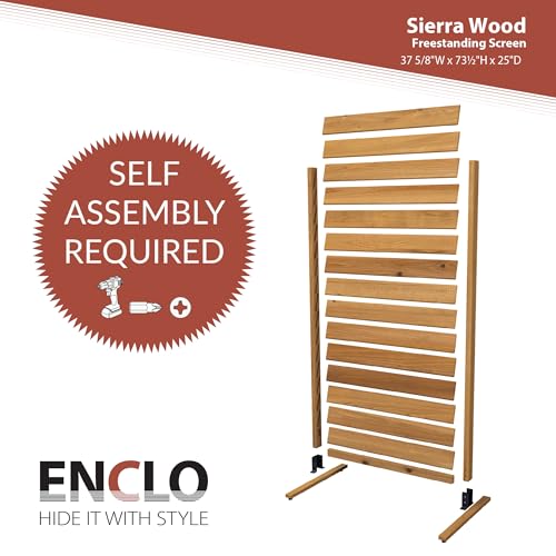 Enclo Privacy Screens EC18008 Richmond Wood Outdoor Privacy Fence Screen No-Dig Kit 38" W x 42" H, Cedar (2 Panels)
