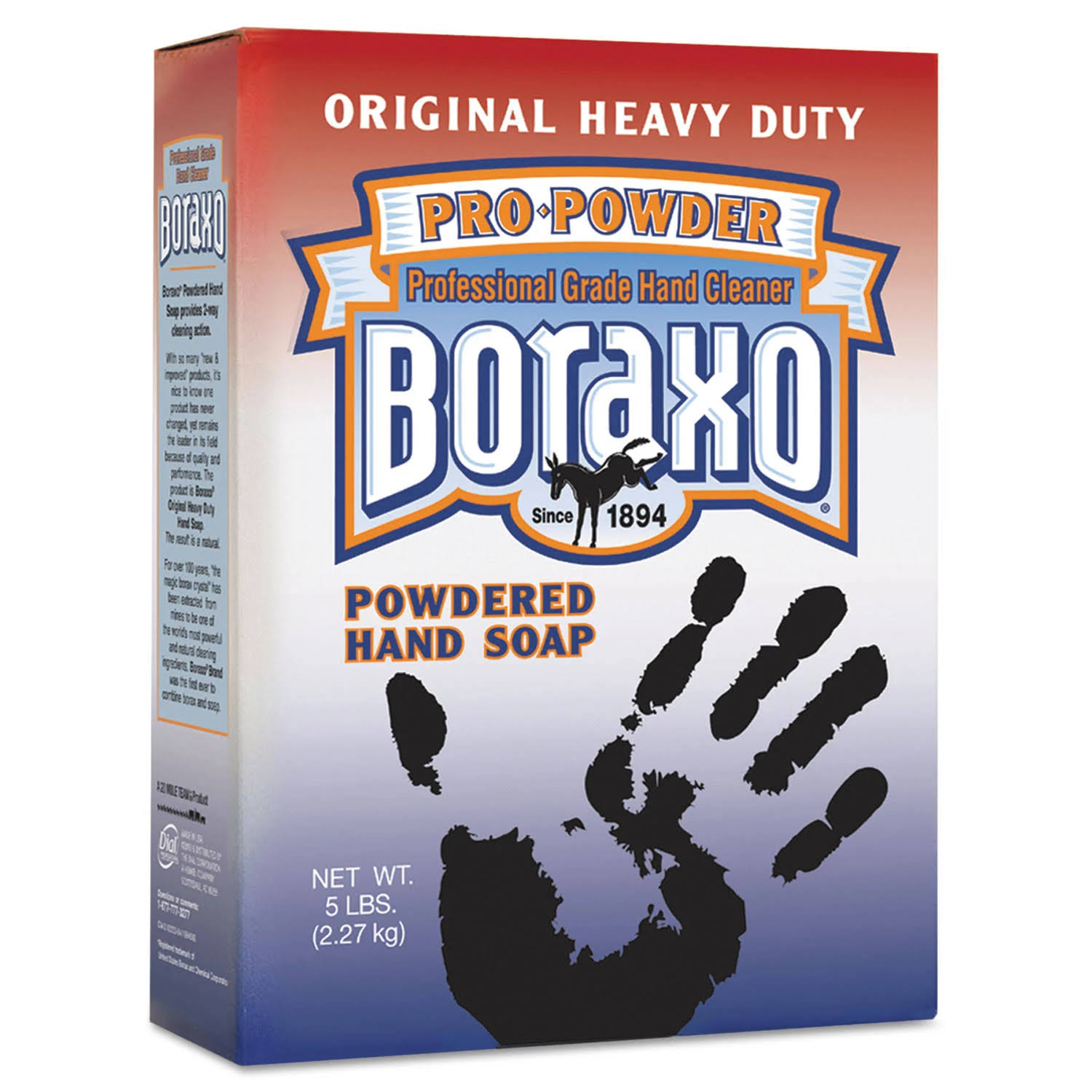 Boraxo Original Powdered Hand Soap Unscented Powder, 5lb Box, 10/Carton