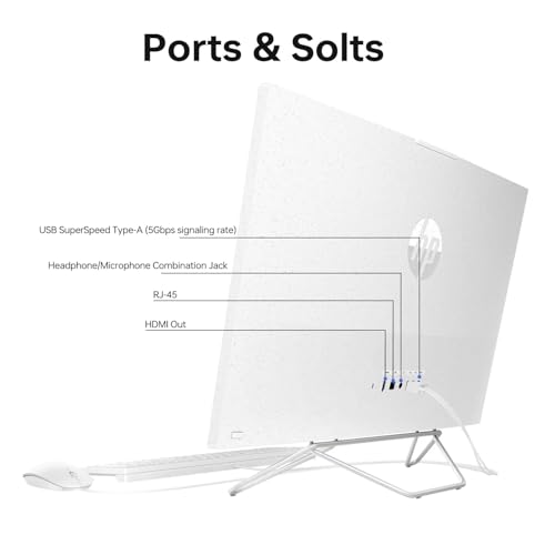 HP Newest All-in-One Desktop, 21.5" FHD Display, 32GB RAM, 1TB Storage (512GB SSD with P500 500GB External SSD), Intel Dual-Core Processor, Webcam, HDMI, Bluetooth, Mouse and Keyboard, Windows 11