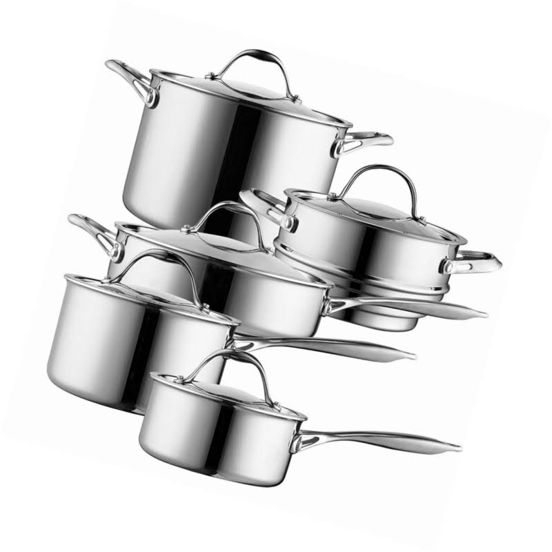 Cooks Standard 10 Piece Multi-Ply Clad Cookware Set Stainless Steel