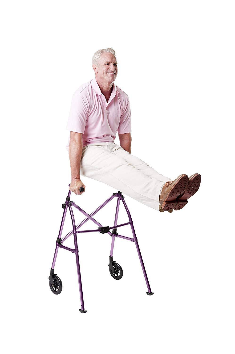 Able Life Space Saver Walker - Lightweight Folding u0026 Height Adjustable Adult Tra